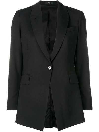 Theory Black Single Breasted Blazer In Black