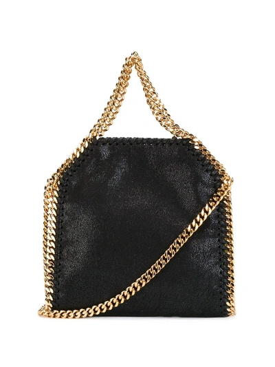 Shop Stella Mccartney Tiny Falabella Tote Bag In Black