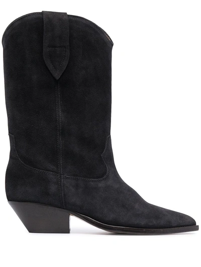 Isabel Marant Suede Iconic S Ankle Boots With Cuban Heel In Black