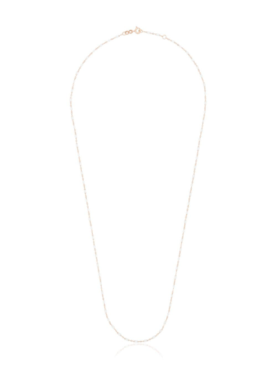 Shop Gigi Clozeau 18kt Rose Gold Beaded Necklace In R01 White Rose Gold