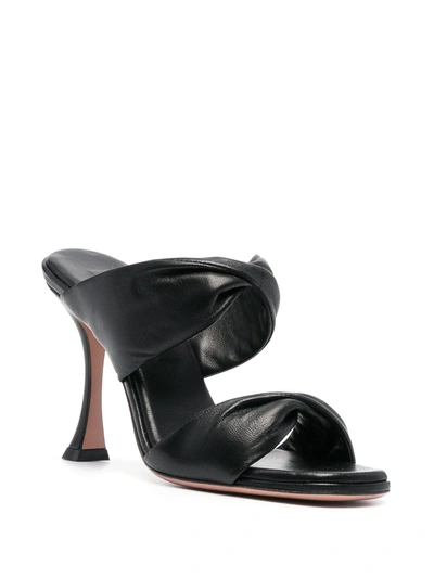 Shop Aquazzura Twist 95mm Leather Sandals In Black