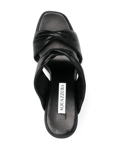 Shop Aquazzura Twist 95mm Leather Sandals In Black
