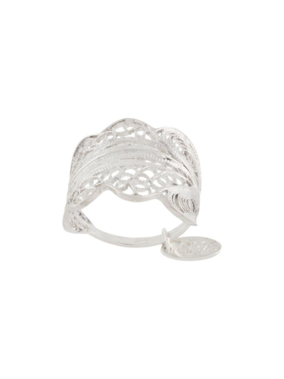 Shop Wouters & Hendrix Engraved Shield Ring In Silver