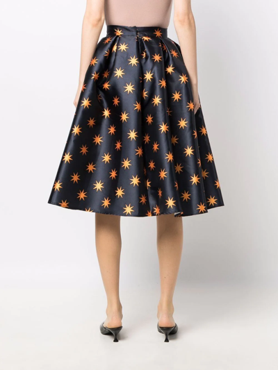 Shop Alessandro Enriquez Starry Printed Flared Skirt In 灰色