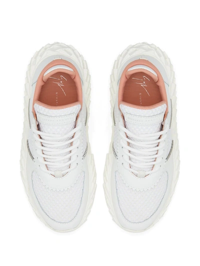 Shop Giuseppe Zanotti Urchin Mesh Panelled Sneakers In White
