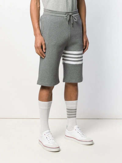 Shop Thom Browne 4-bar Track Shorts In Grey