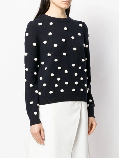 Shop Tory Burch Polka Dot Sweater In Blue