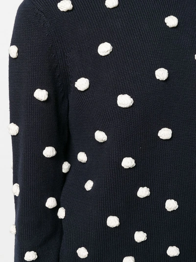 Shop Tory Burch Polka Dot Sweater In Blue