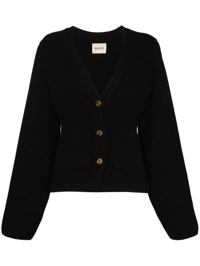 Shop Khaite The Scarlet Cashmere-blend Cardigan In Black