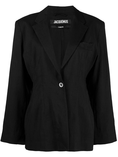 Shop Jacquemus Single-breasted Blazer In Black