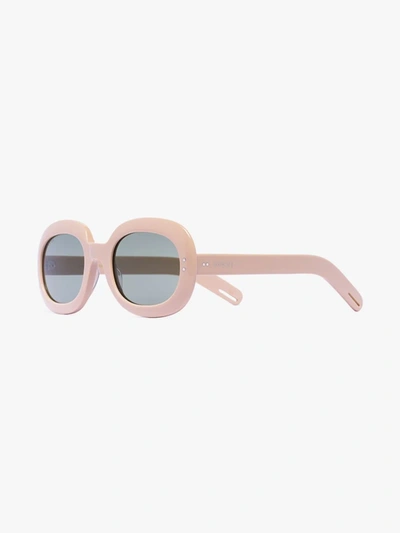 Shop Gucci Oval Frame Tinted Sunglasses In Neutrals