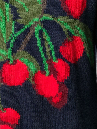 Shop Pringle Of Scotland Cherry Print Knit In Blue