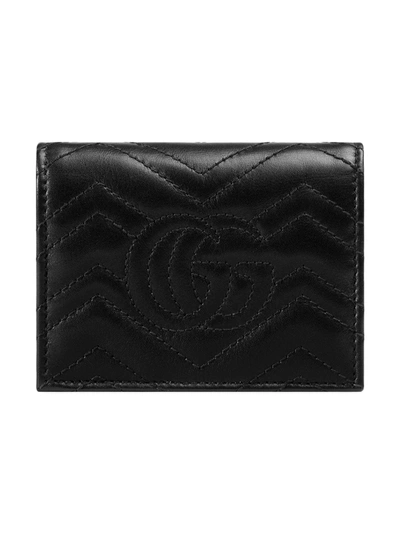 Shop Gucci Gg Marmont Leather Wallet In Black