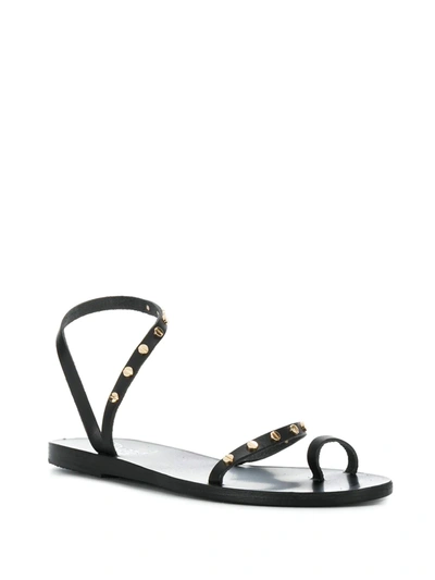 Ancient Greek Sandals Apli Eleftheria Crystal-embellished Leather Sandals In Black
