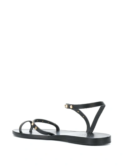 Ancient Greek Sandals Apli Eleftheria Crystal-embellished Leather Sandals In Black