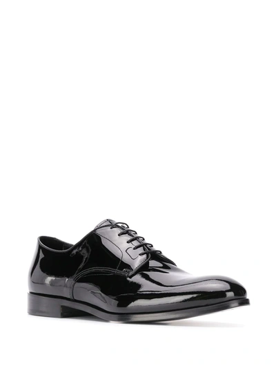 Doucal's Black Patent Leather Derby Lace-ups In Black