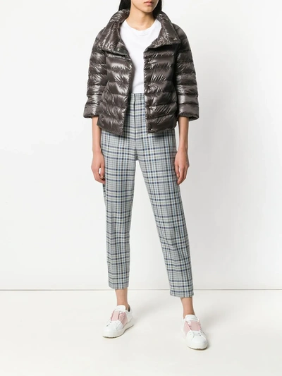 Herno Aminta Quilted Glossed Shell Jacket In Grey