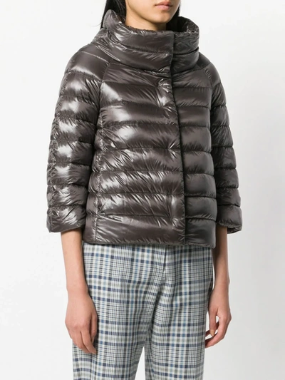 Shop Herno Sofia Puffer Jacket In Grey