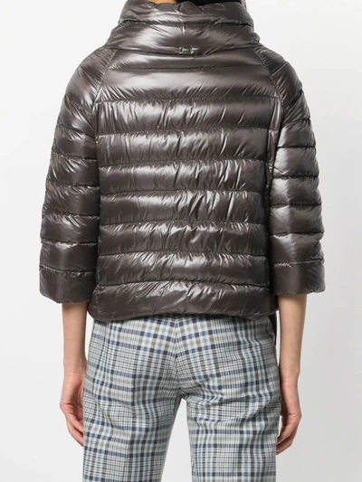 Herno Aminta Quilted Glossed Shell Jacket In Grey