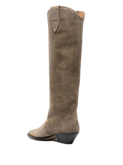Isabel Marant Denvee Suede Knee-high Boot In Neutrals