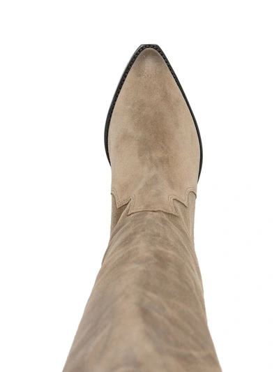 Isabel Marant Denvee Suede Knee-high Boot In Neutrals