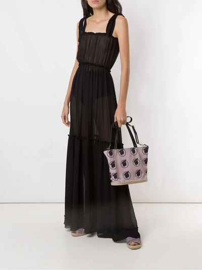 Shop Amir Slama Silk Maxi Dress In Black