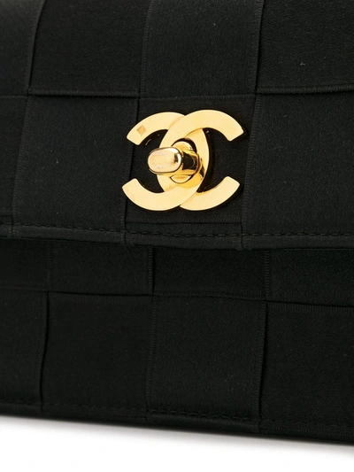 Pre-owned Chanel 1992 Choco Bar Clutch Bag In Black