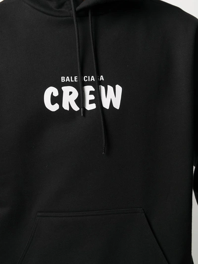 Shop Balenciaga Logo-print Hoodie In Black