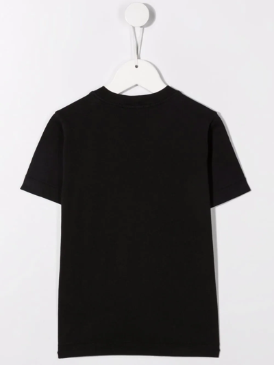 Shop Stone Island Junior Logo Patch Cotton T-shirt In Black