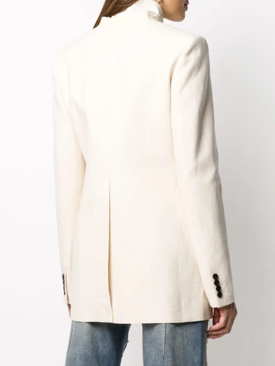 Shop Givenchy Collarless Double-breasted Blazer In Neutrals