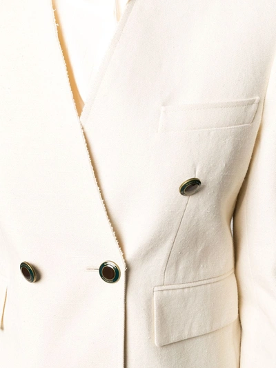 Shop Givenchy Collarless Double-breasted Blazer In Neutrals