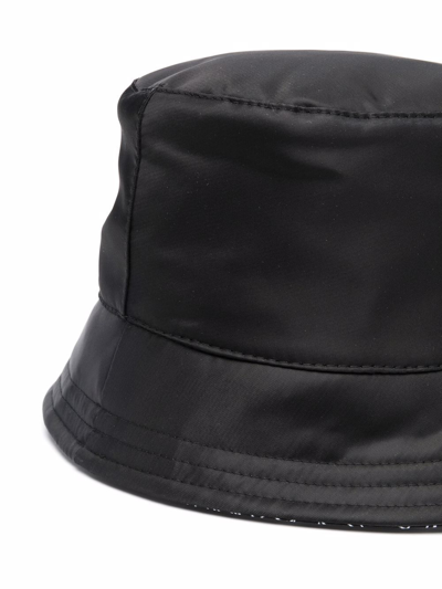 Shop Off-white Logo Print Bucket Hat In Black