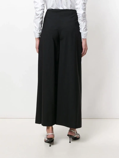 Shop Lanvin Wide Flared Trousers In Black