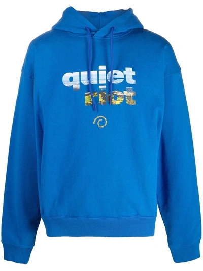 Shop Martine Rose Quiet Riot Hoodie In Blau