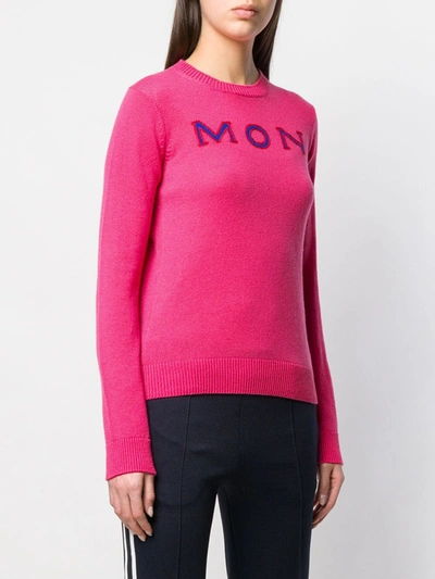 Shop Moncler Logo Sweater In Pink