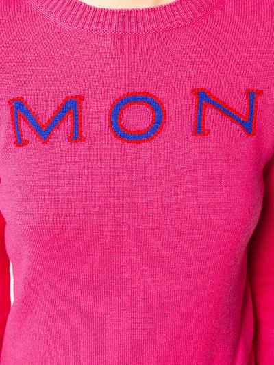 MONCLER LOGO EMBROIDERED SWEATER - 粉色