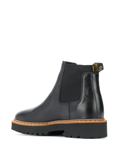 Shop Hogan Leather Ankle Boots In Black