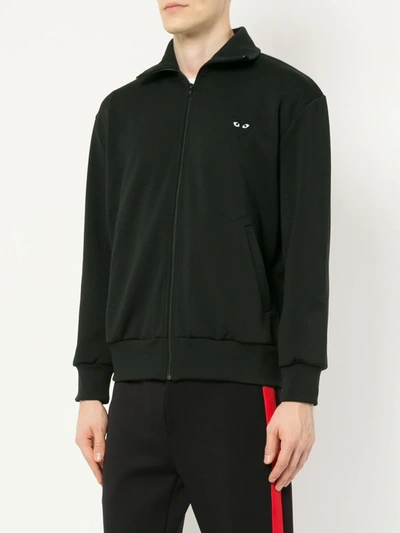 Shop Comme Des Garçons Play Big Heart Zip-up Sweatshirt In Black