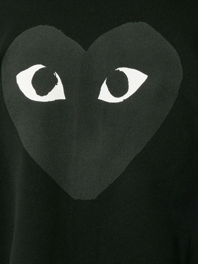 Shop Comme Des Garçons Play Big Heart Zip-up Sweatshirt In Black