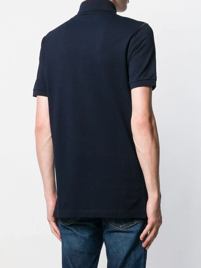 Dolce & Gabbana Men Logo Cotton Polo Shirt In Blue