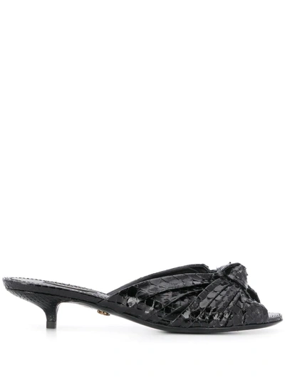 Shop Dolce & Gabbana Python-effect 30mm Mules In Black