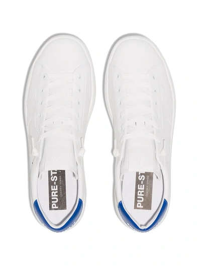 Shop Golden Goose Purestar Leather Sneakers In White