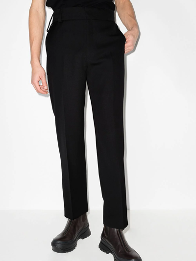 Shop Jacquemus Virgin Wool Straight-leg Trousers In Black