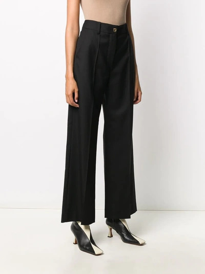 Shop Patou Iconic Wool Trousers In Black