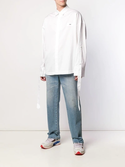 ADER ERROR CONTRAST PANEL SHIRT - 白色