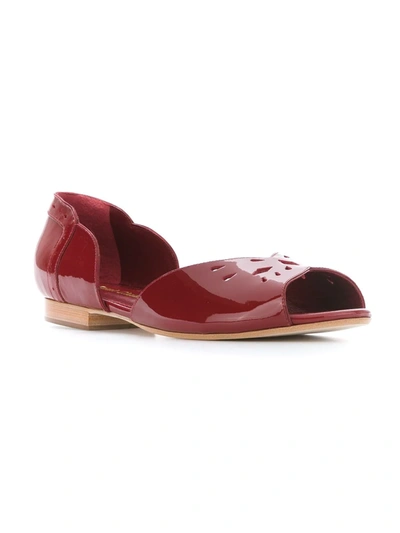 Shop Sarah Chofakian Patent Leather Ballerinas In Red