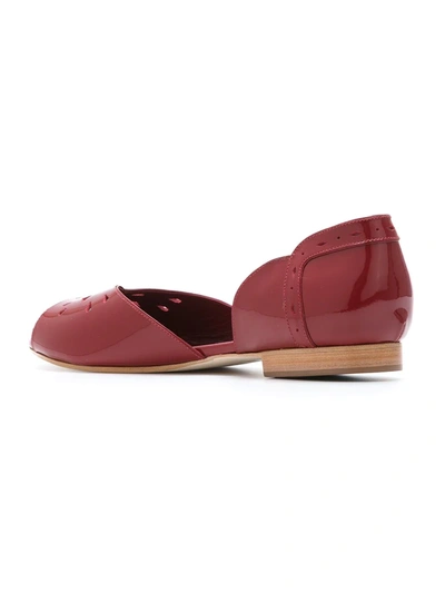 Shop Sarah Chofakian Patent Leather Ballerinas In Red