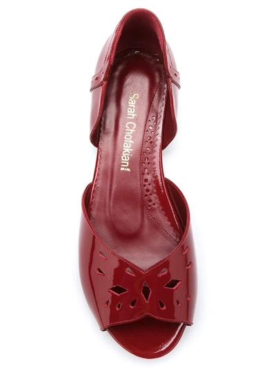 Shop Sarah Chofakian Patent Leather Ballerinas In Red