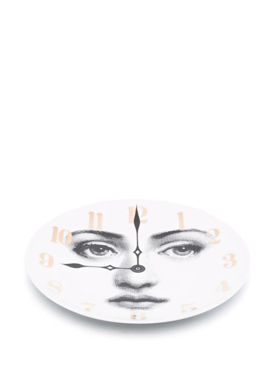 Shop Fornasetti Tema E Variazioni N.74 Clock-print Plate In White