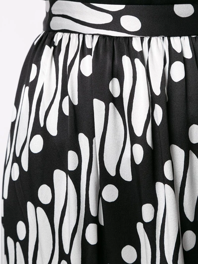 Andrew Gn Printed Silk-blend Satin Skirt In Black